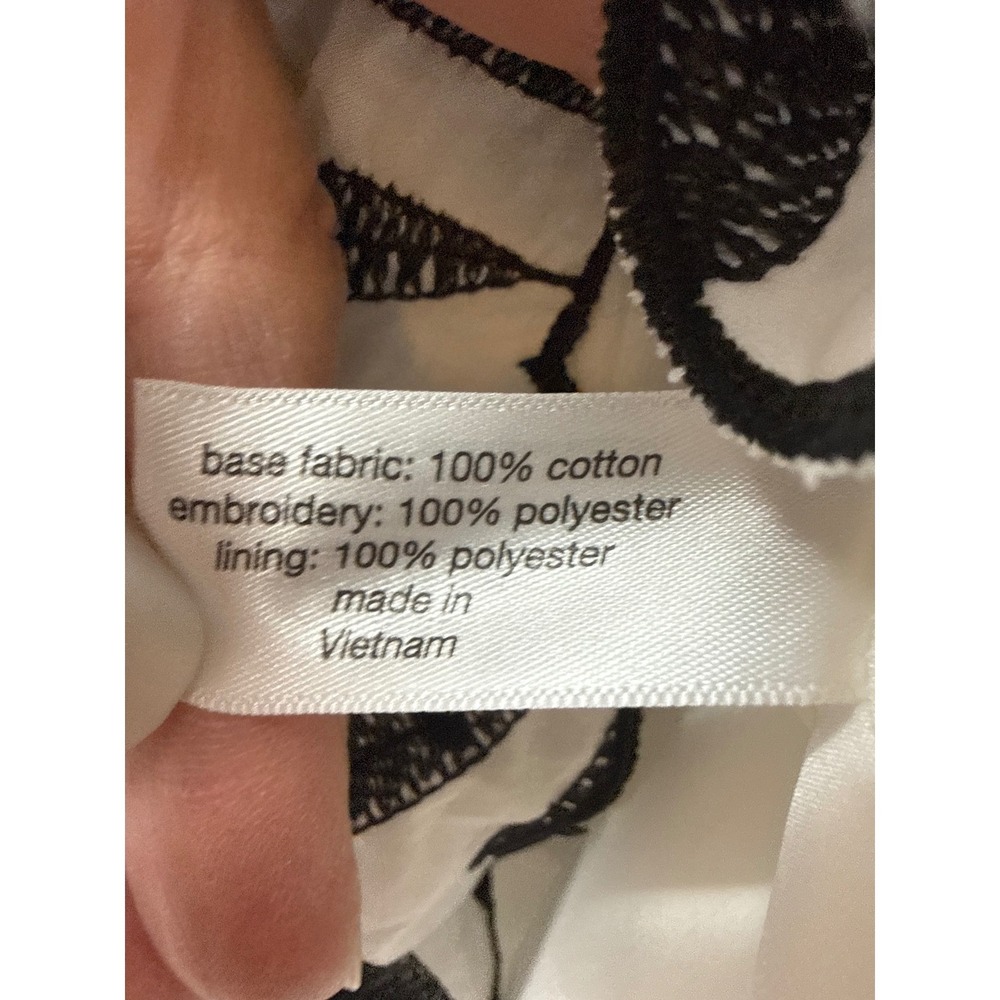 Lane Bryant Cotton White Black Floral Embroidered Tiered Midi Skirt Plus 26/28 - Picture 6 of 6